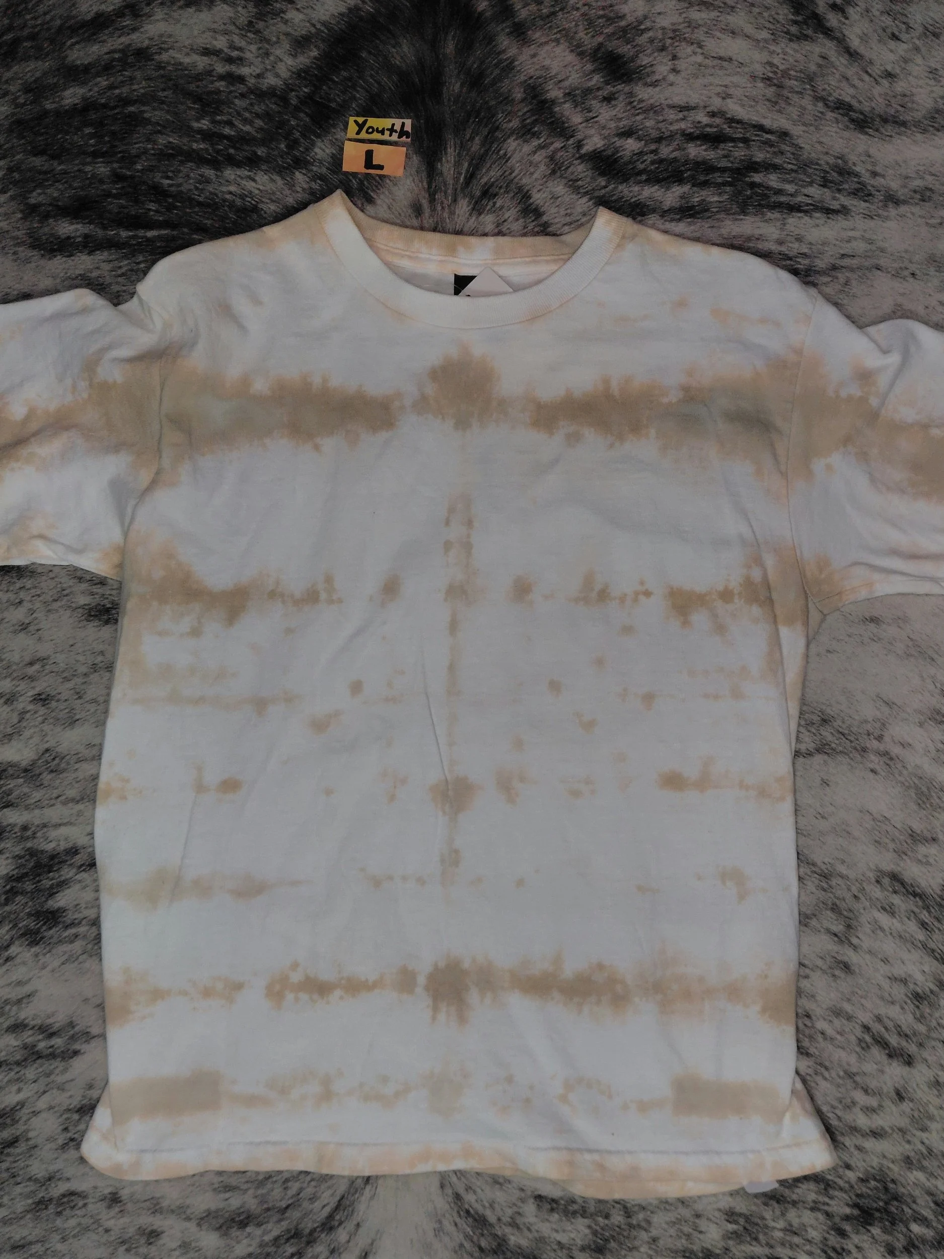 Large youth neutral tan tie-dye