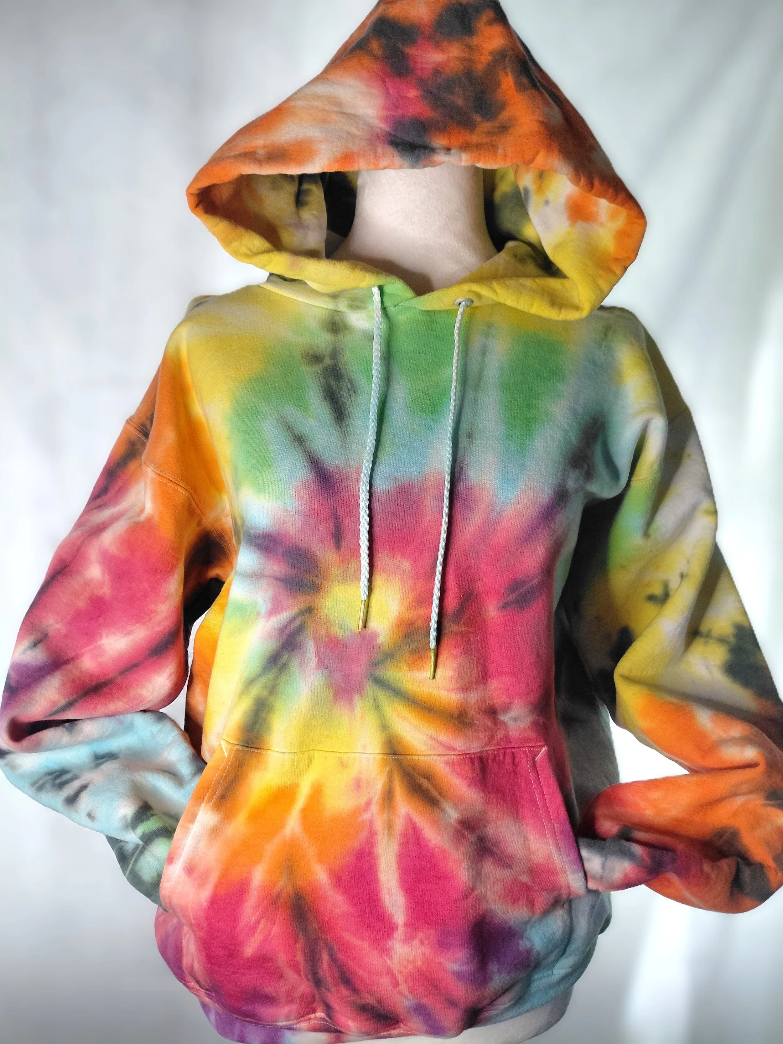 Small Rainbow black preshrunk hoodie