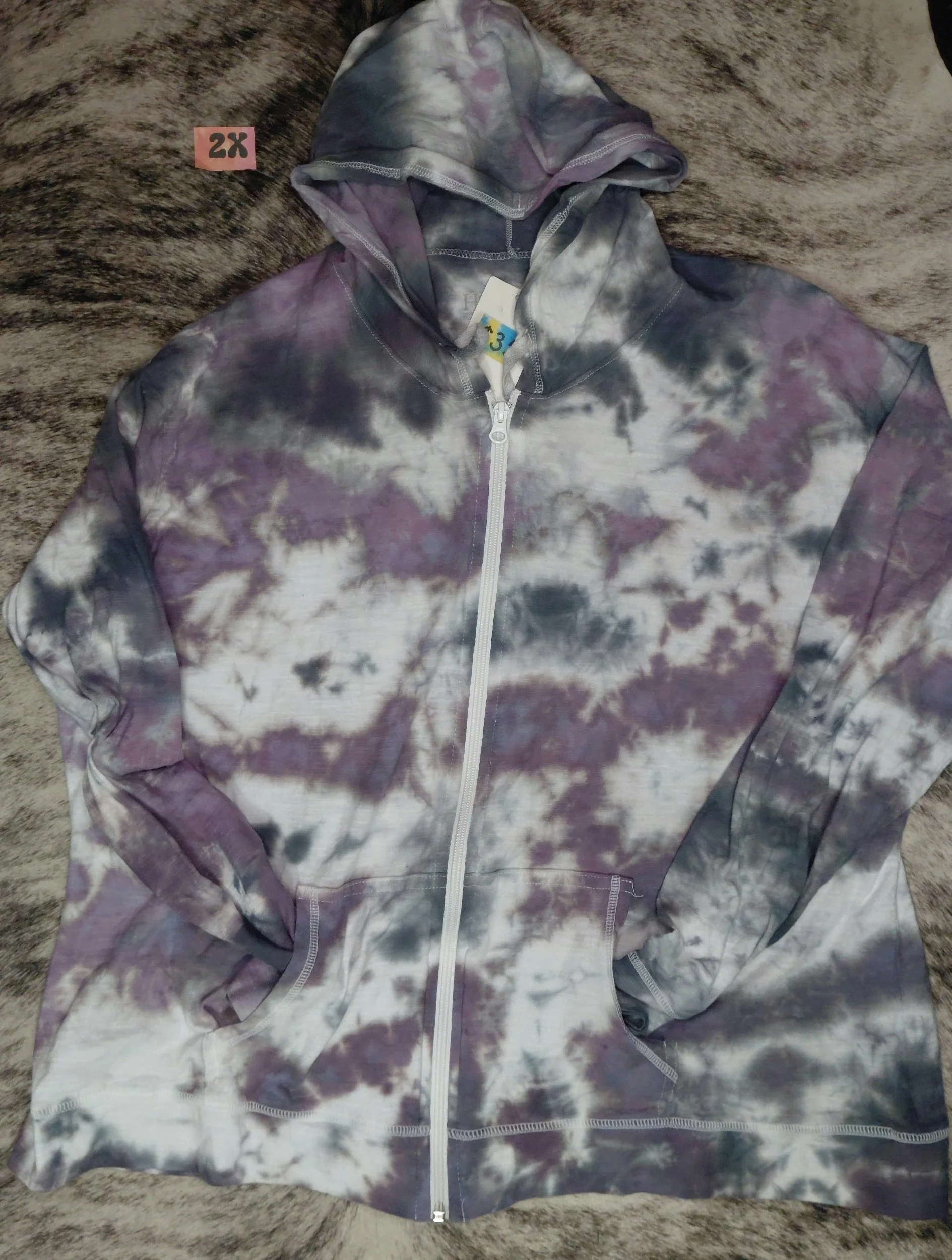 2X light knit zip up hoodie