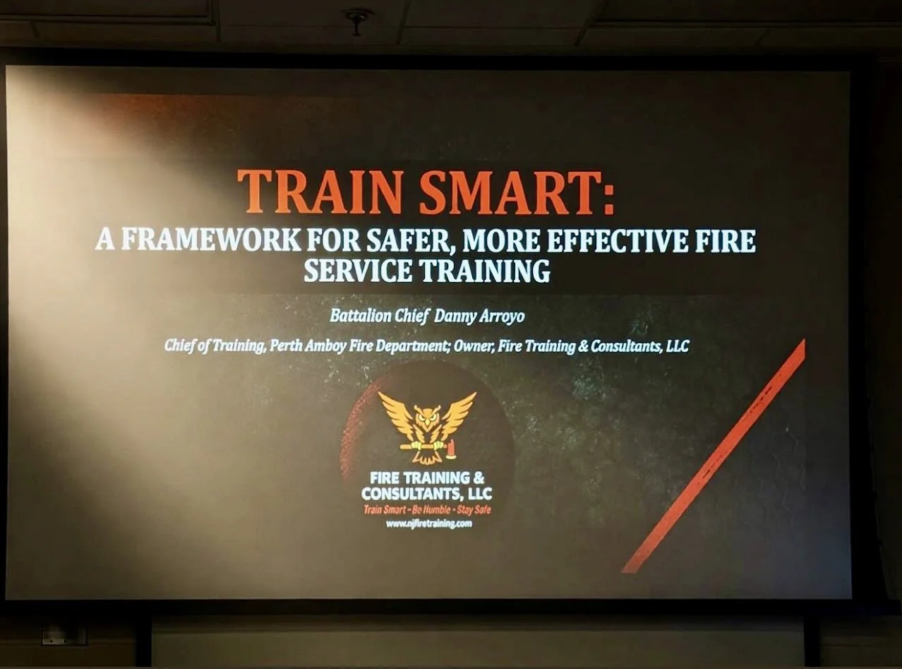 TRAIN SMART for the NJDFS on 11/7/2026 at Mercer County Fire Academy for Kean Fire Safety.