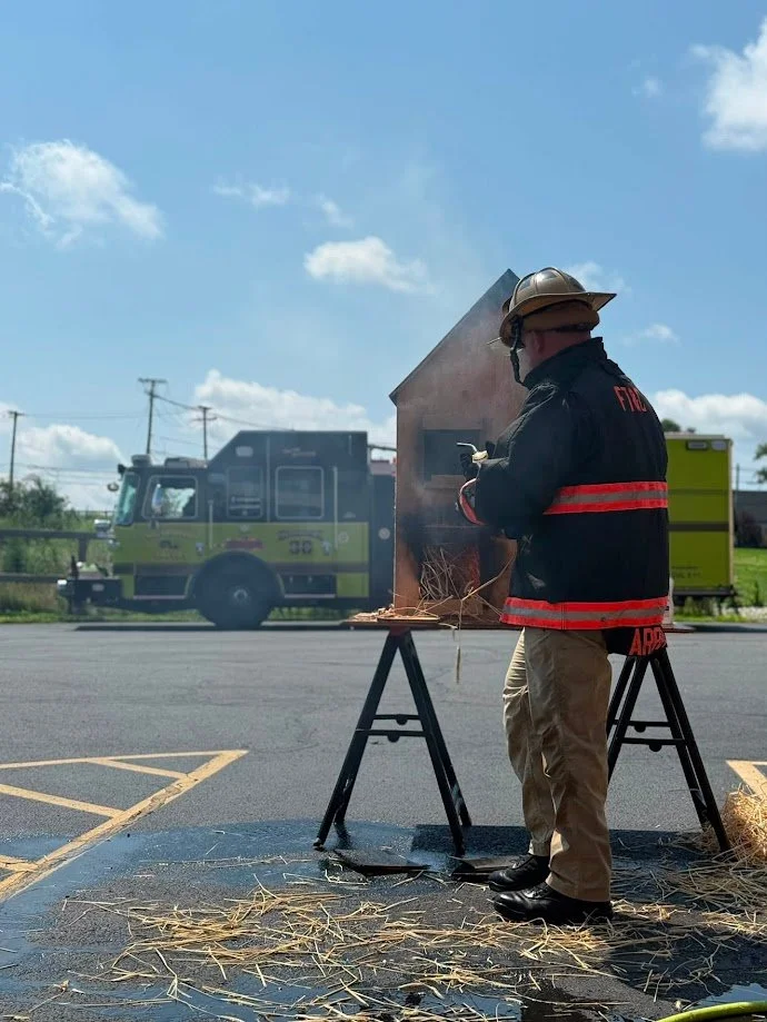 Chief Arroyo getting things started with the Palmer Burn house at the Hillsbouorgh Fire Department. 8/8/2026 