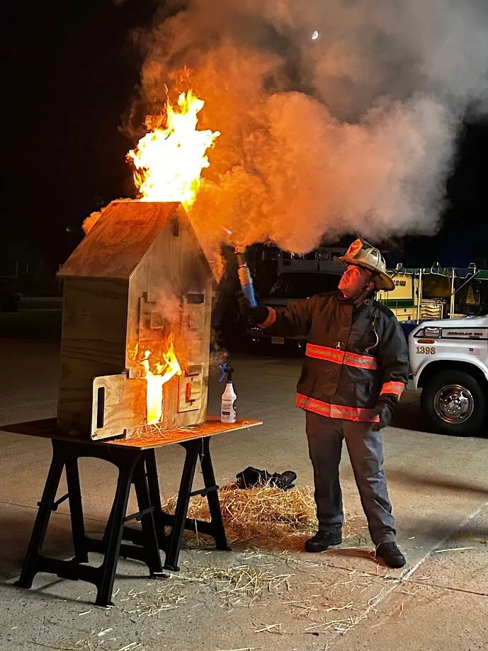Live Fire Demo at the Fair Haven Fire Department with the Palmer Dollhouse Prop. 