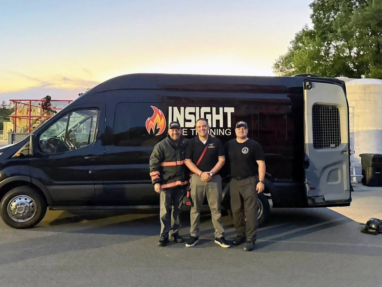 Chief of Training Danny Arroyo with members of Insight Fire Training. Andy Starnes & John Dixson