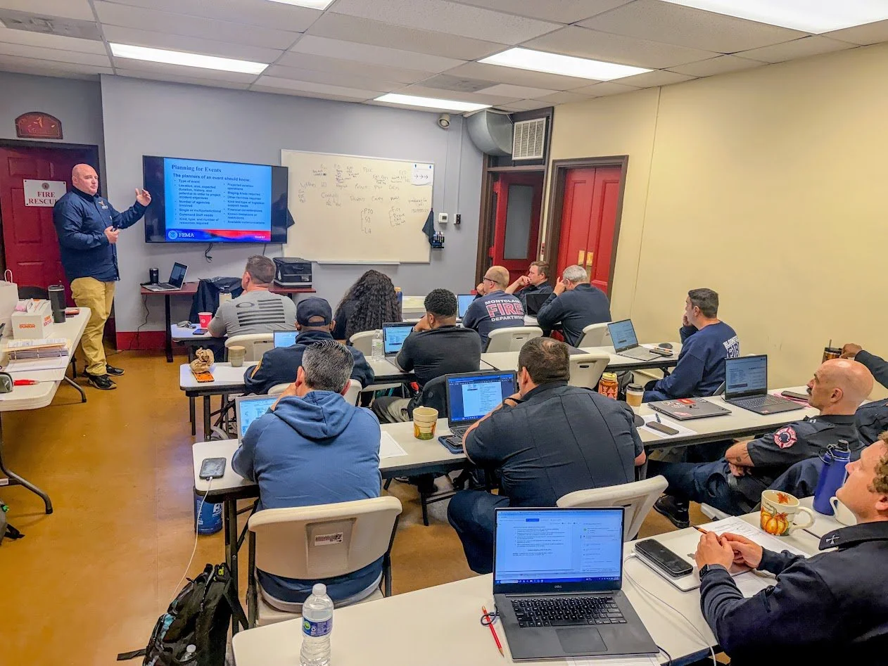 Lead Instructor Ryan Dullea teaching ICS-300 at Bloomfield Fire department 9/29/2026