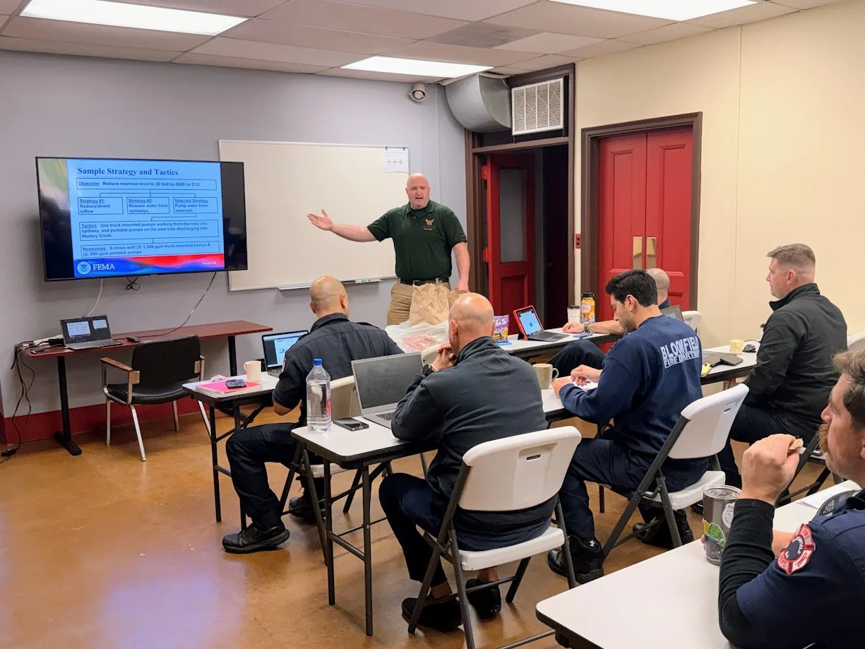 Lead Instructor Ryan Dullea teaching ICS 300 in Bloomfield Fire Department 11/4/2025