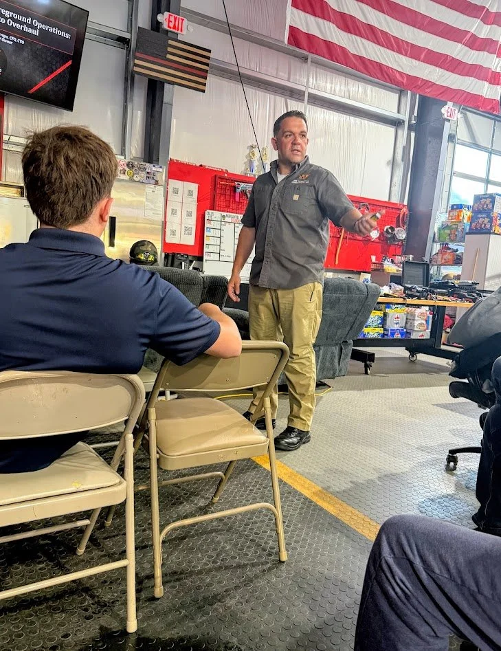 Chief Arroyo Training Thermal Imaging at the Morganville Fire Department. 