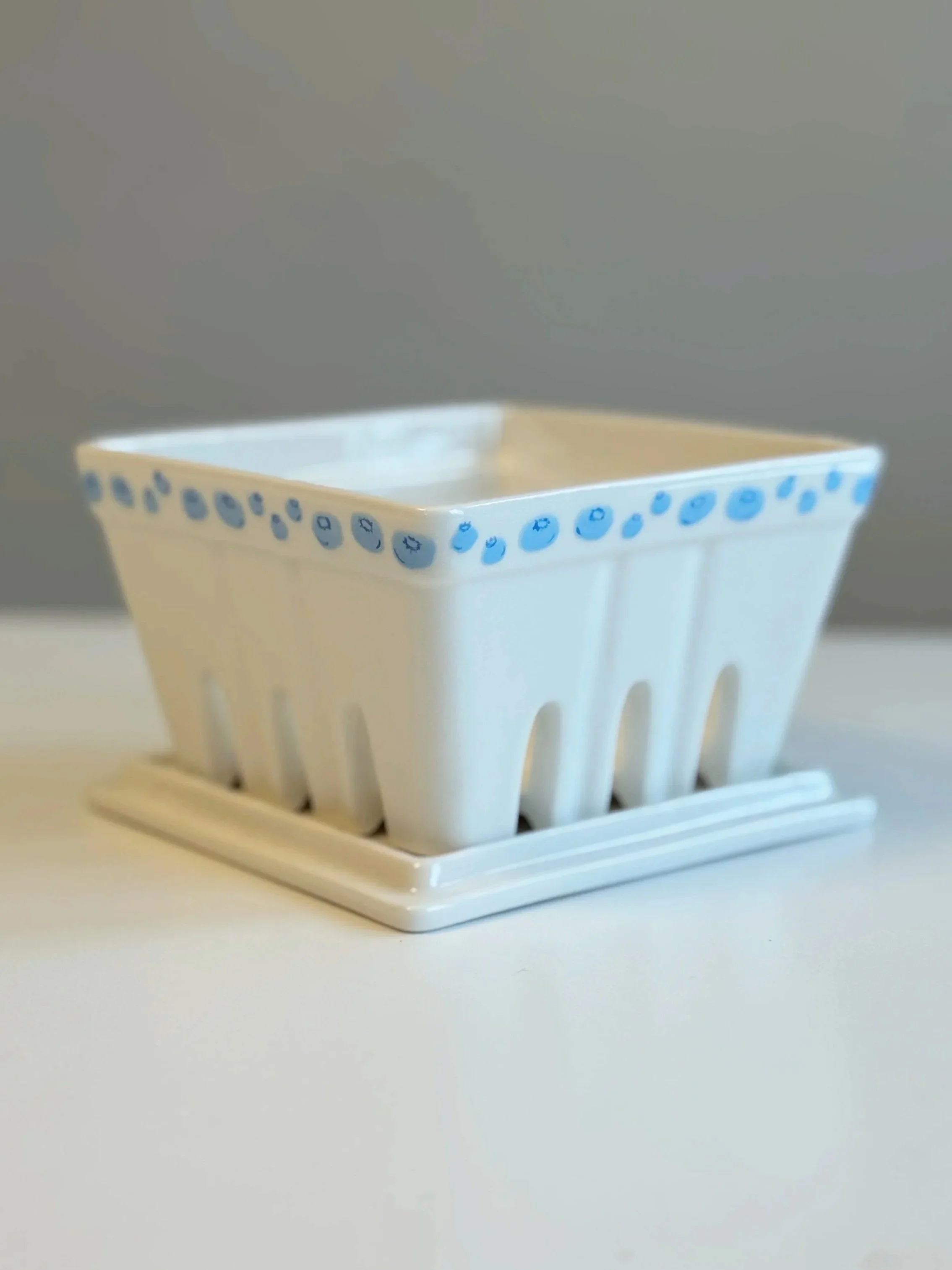 blueberry | berry basket with lid/tray