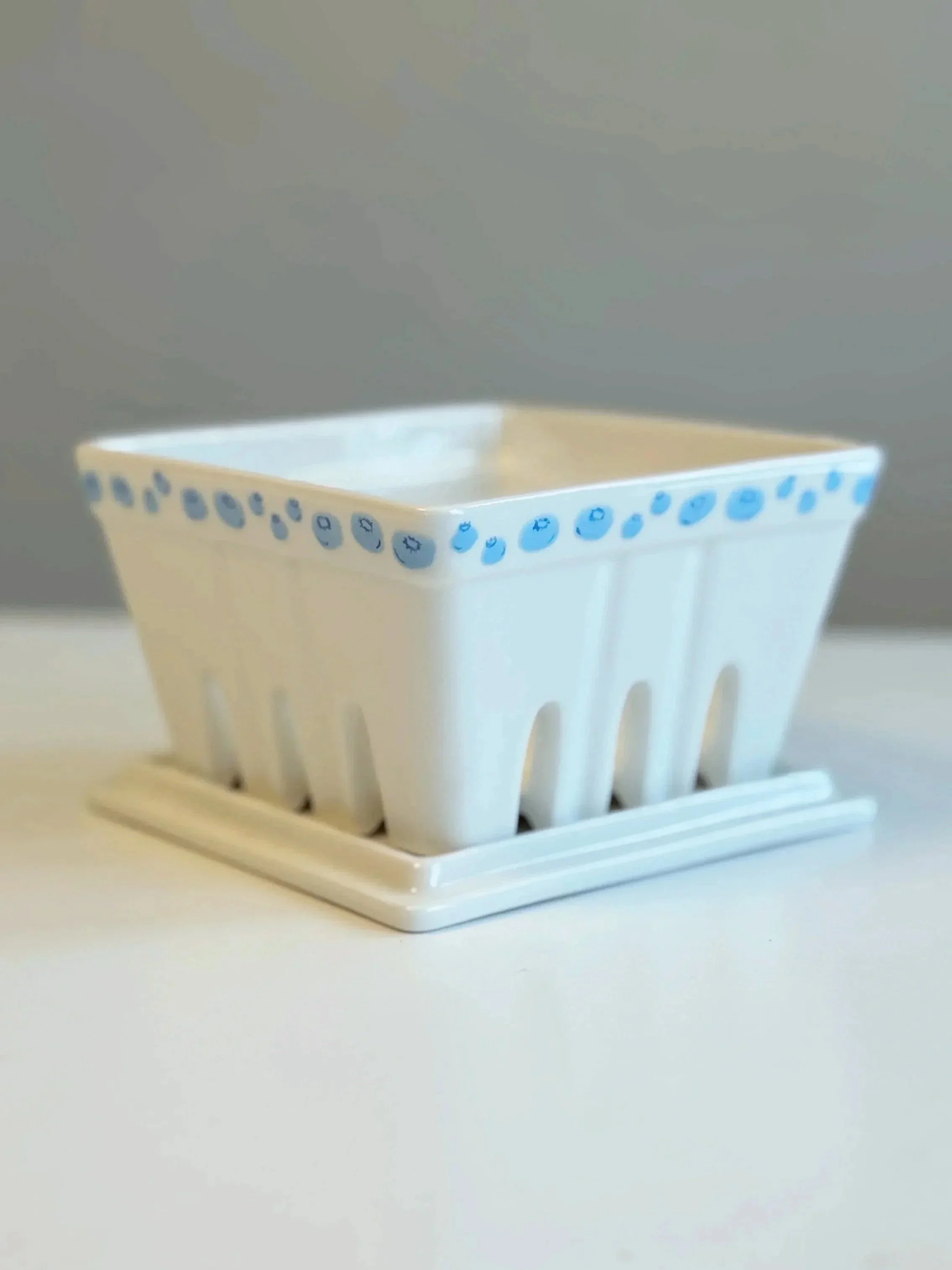 blueberry | berry basket with lid/tray