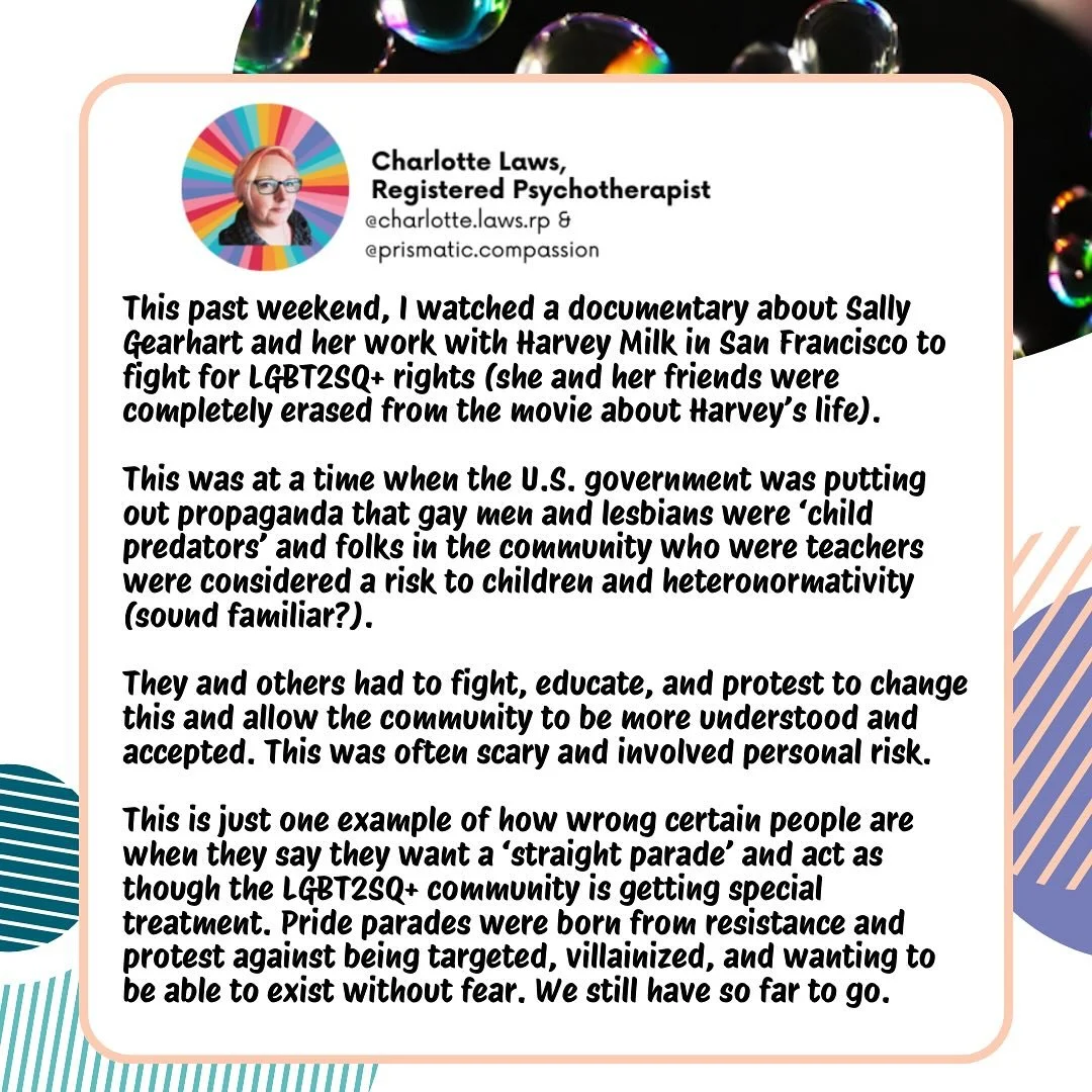 History has a way of repeating itself. Watching the story of Sally Gearhart and Harvey Milk reminded me how much courage it takes to stand up against misinformation and exclusion. Pride wasn&rsquo;t born out of celebration, but out of resistance and 