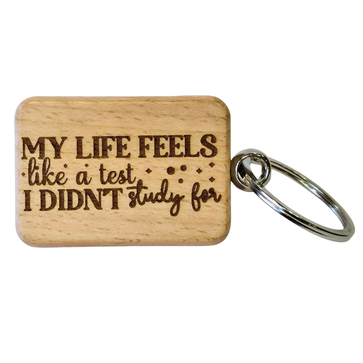 Witty Laser Engraved Wooden Keychain