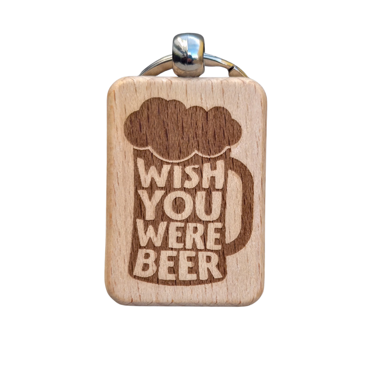 Witty Wooden Keychain - Beer Edition