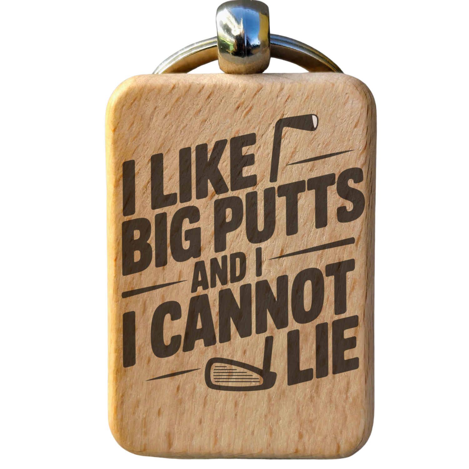 Big Putts Wooden Keychain