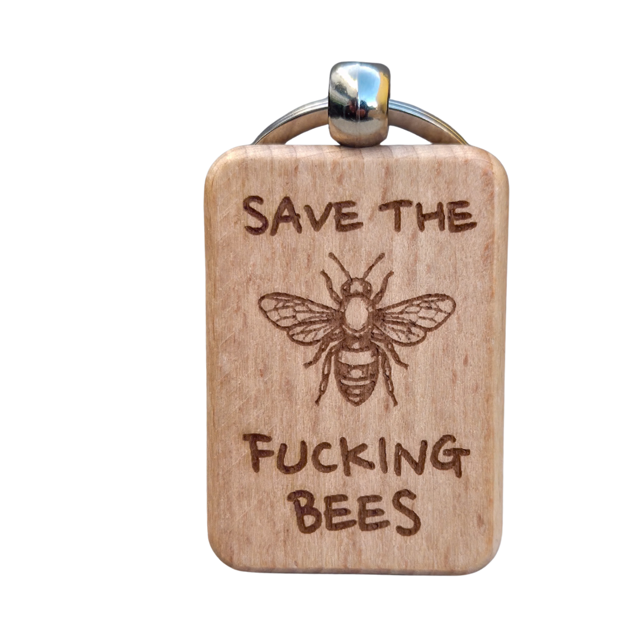 'Save the Bees' Laser Engraved Keychain