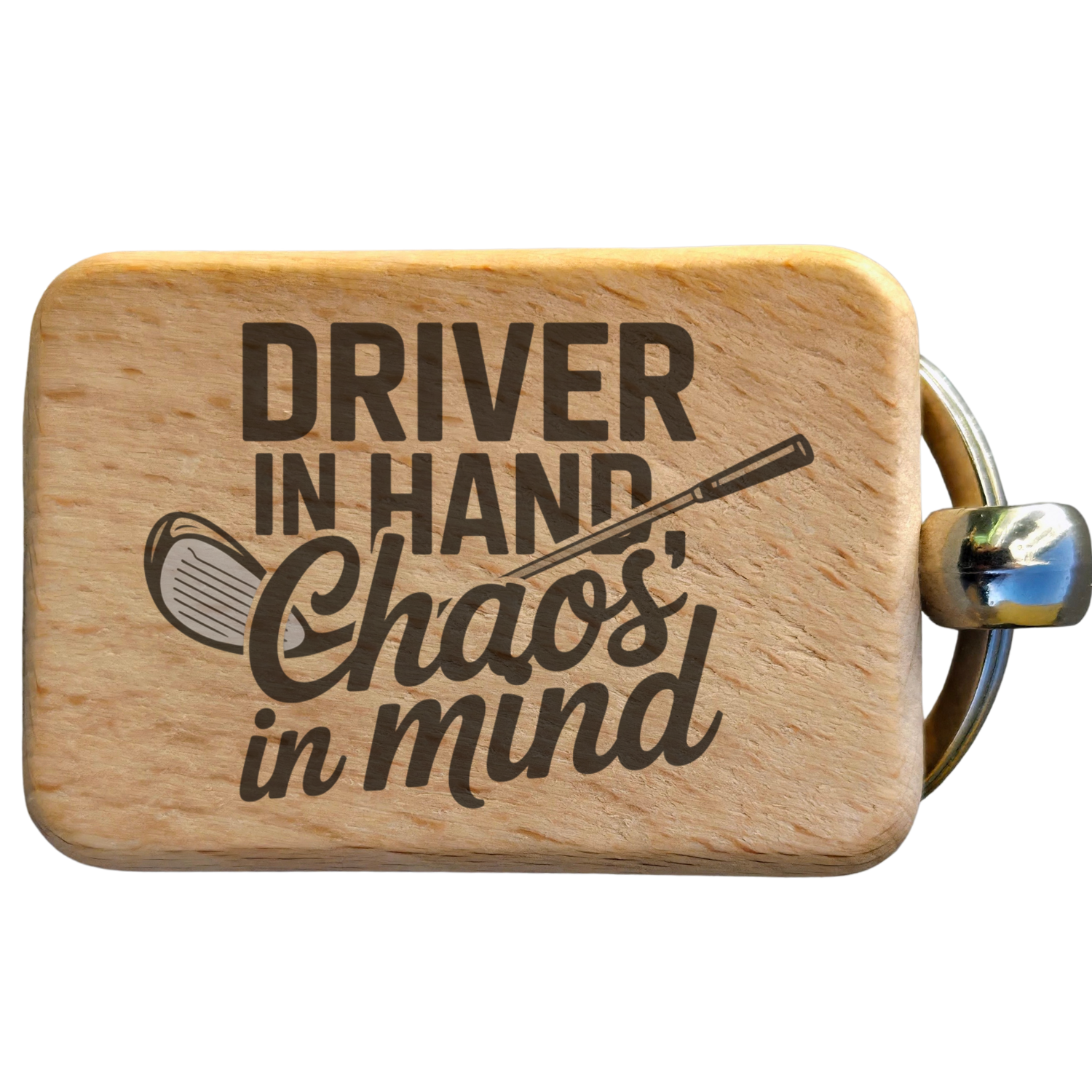 Golf Humor Wooden Keychain
