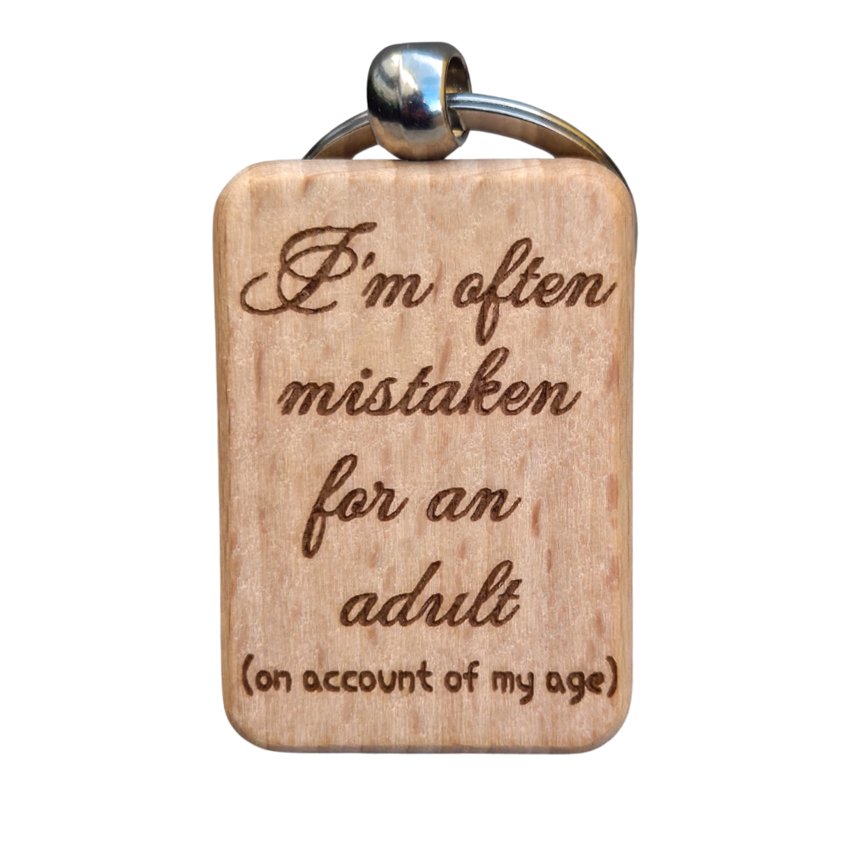 Witty Wooden Keychain - Adult Humor Edition