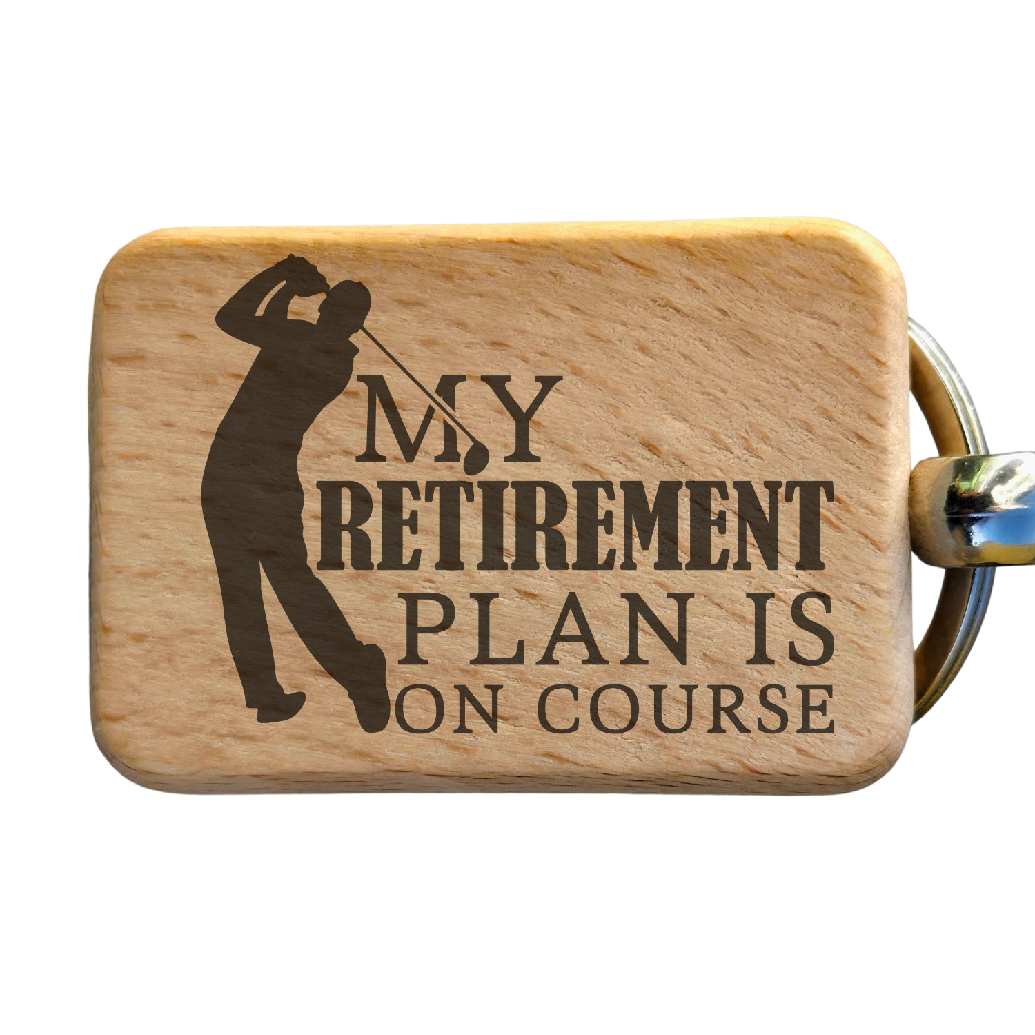 “Retirement Plan” Golf Wooden Keychain