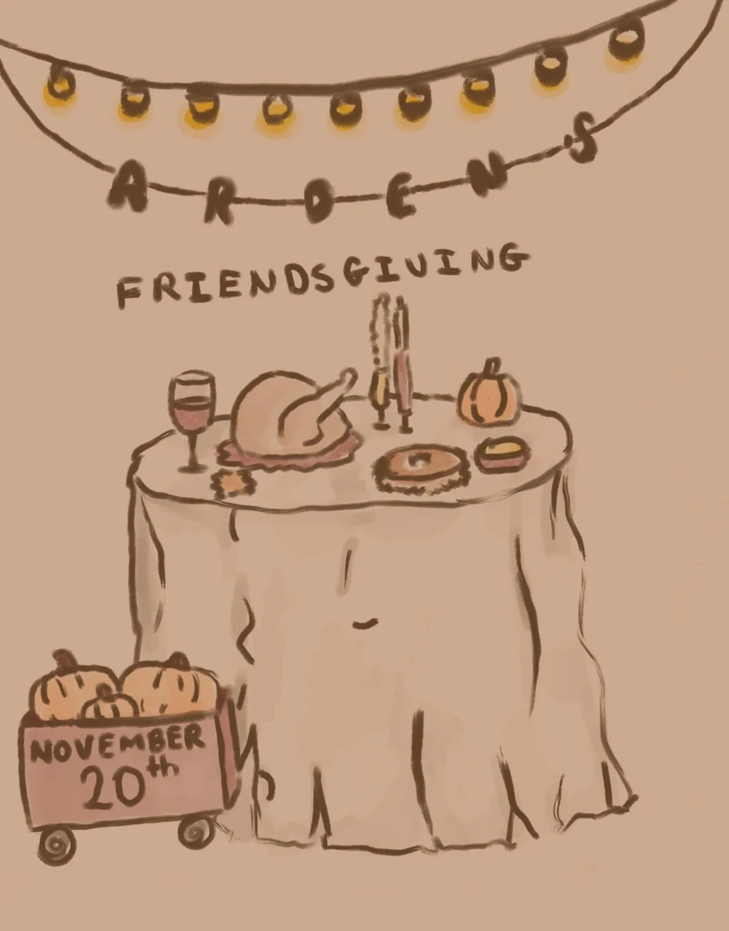 where friends feel like family 🤎 join us at arden&rsquo;s on november 20th for our annual friendsgiving 🦃 link to purchase in stories &amp; bio