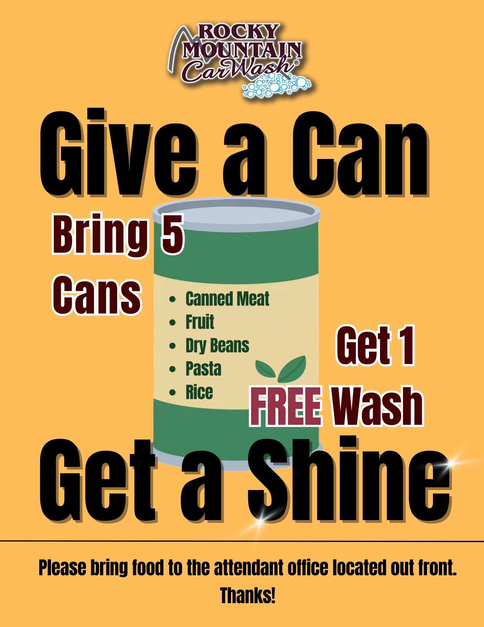 Rocky Mountain Car Wash Launches Monthly Community Food Drives