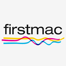 Firstmac logo with colorful wavy lines