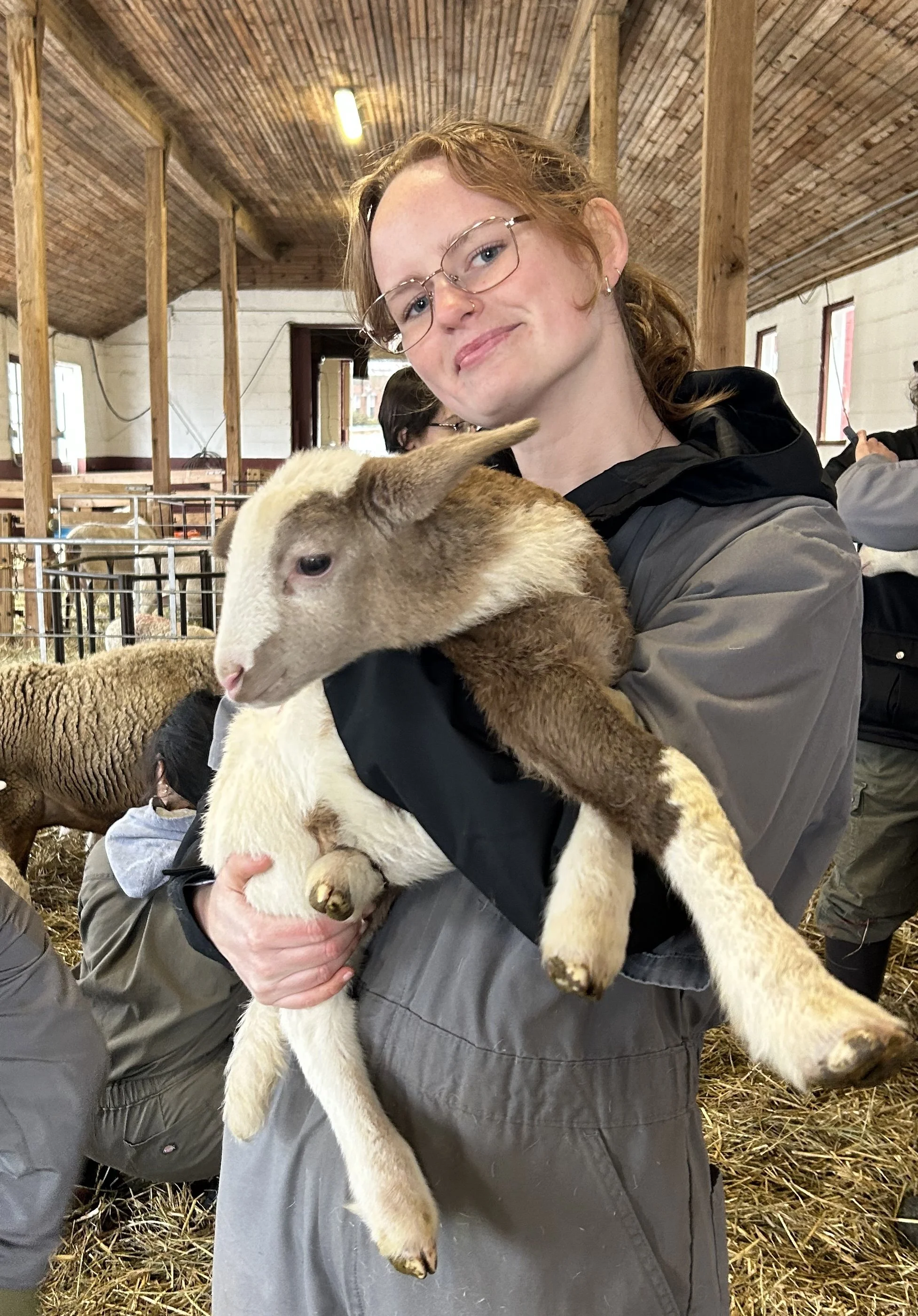AApprentice Trainer Emma holding a goat
