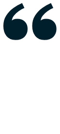 A black quotation mark with a large, stylized blue quotation mark inside it.