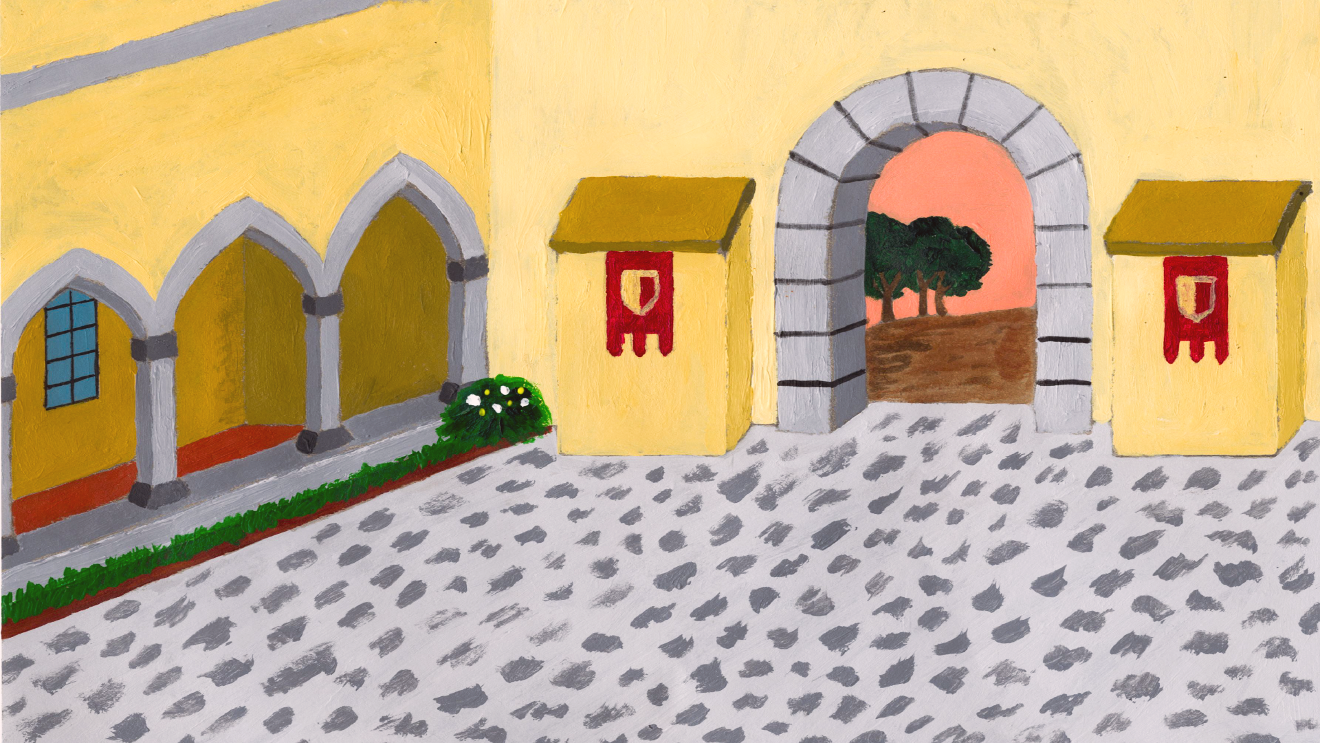 Magnum Opus - Courtyard Background (Act 1, Scene 14)