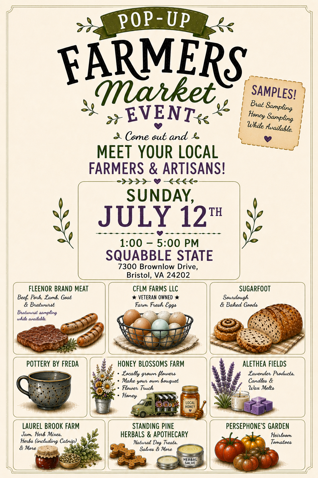 Pop-up Farmers Market @ Squabble State