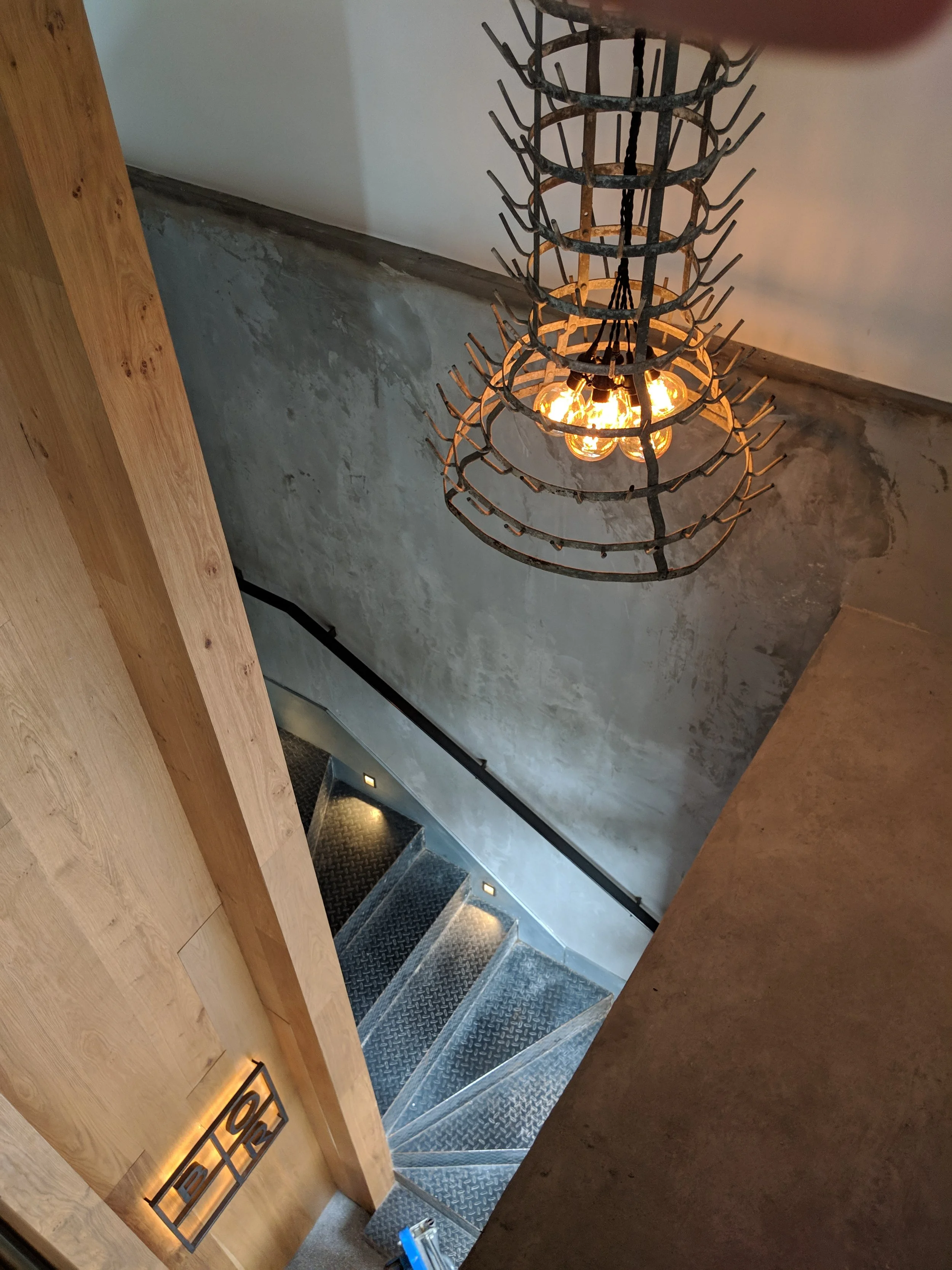 Detailed view of BOR Eatery's interior materials and textures, emphasizing design elements