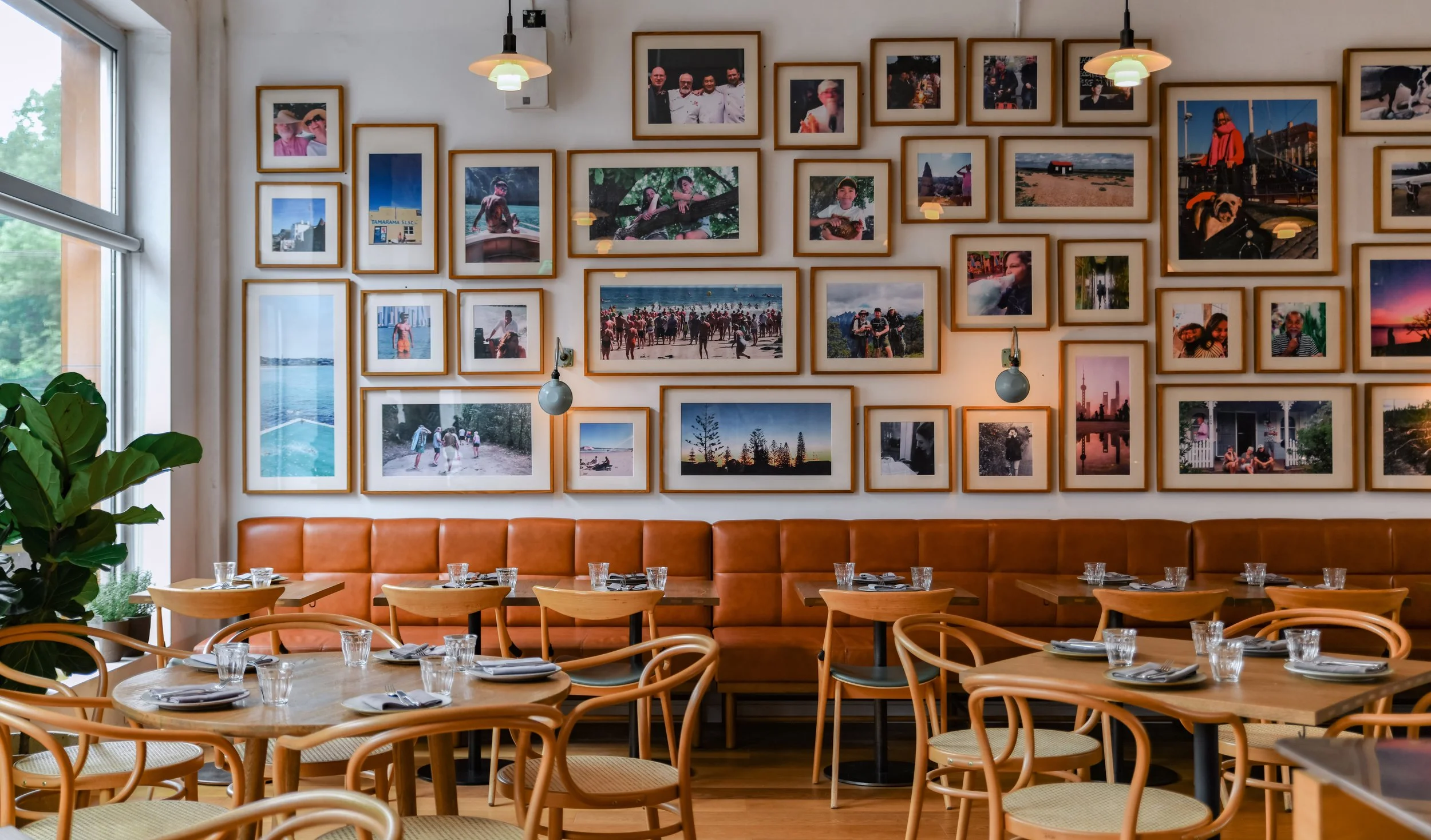 Interior of BOR Eatery featuring minimalist design with wooden accents and ambient lighting