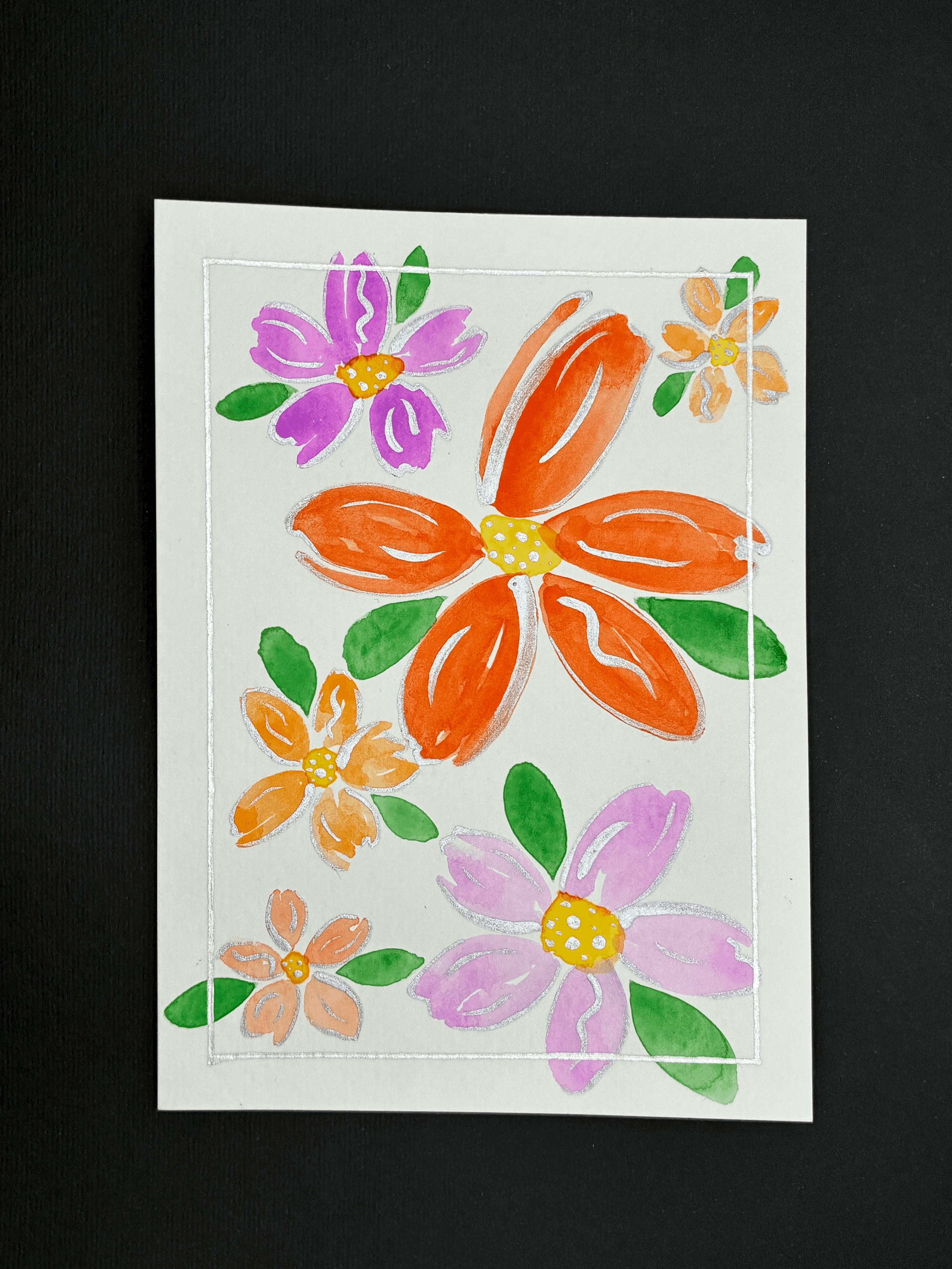 Multi/silver flowers