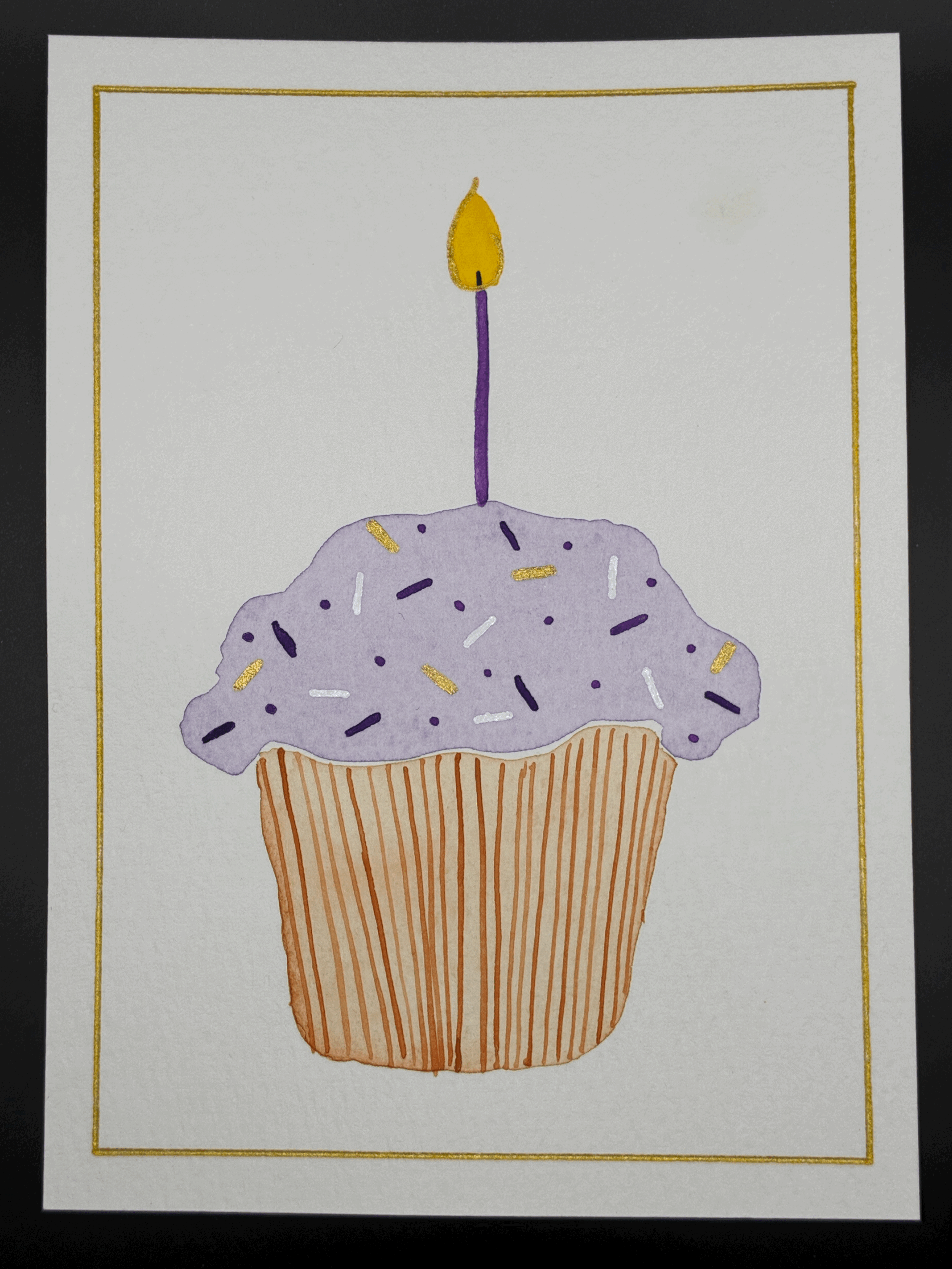 Purple gold Cupcake