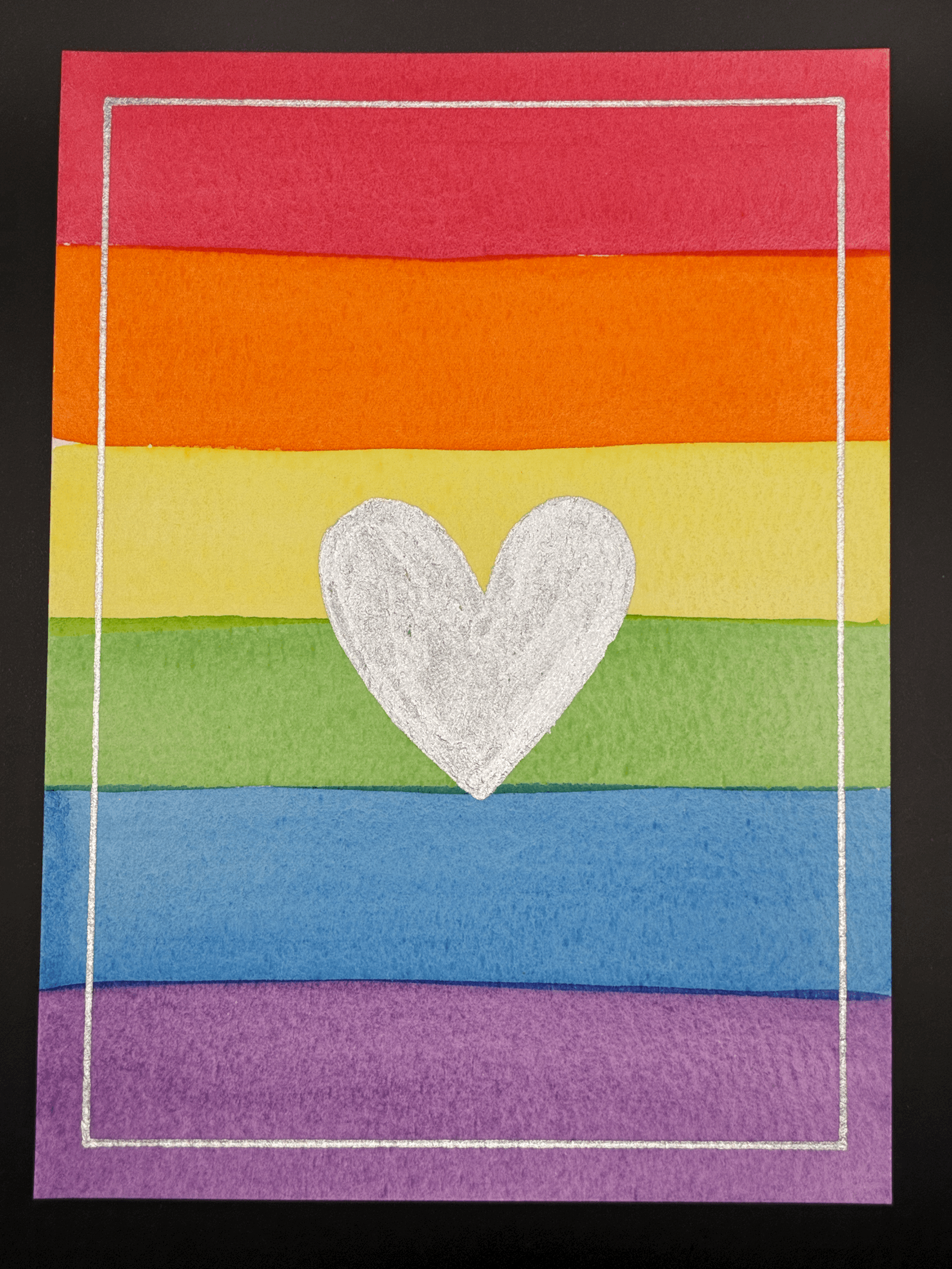 Rainbow heart (Silver)