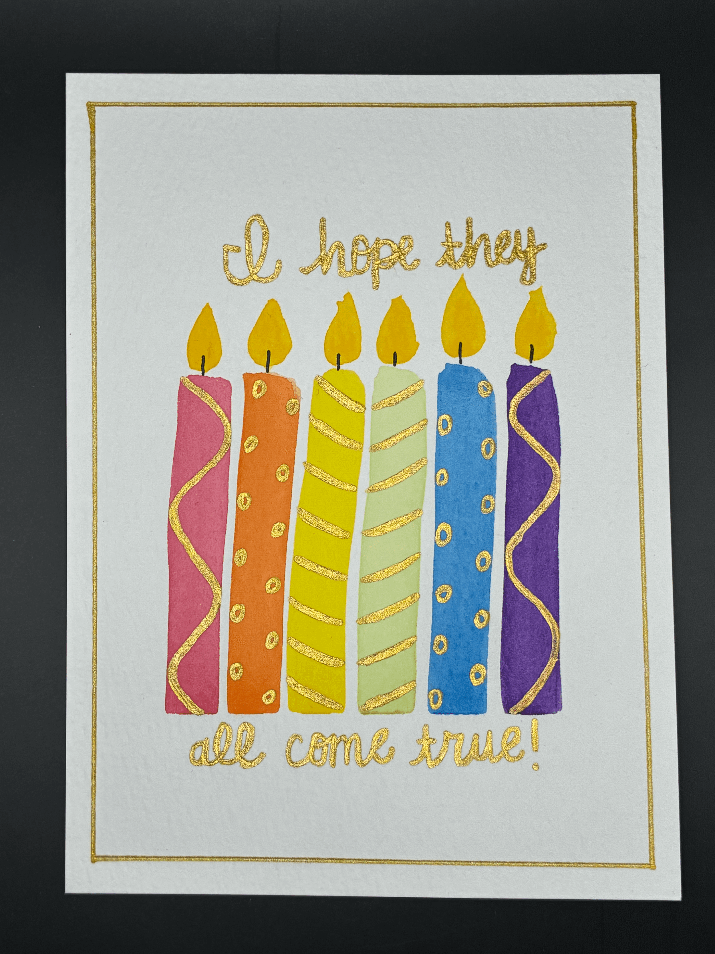 Rainbow gold candles