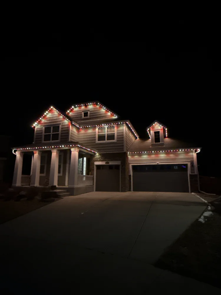 Permanent roofline lighting installed by Shine Lighting