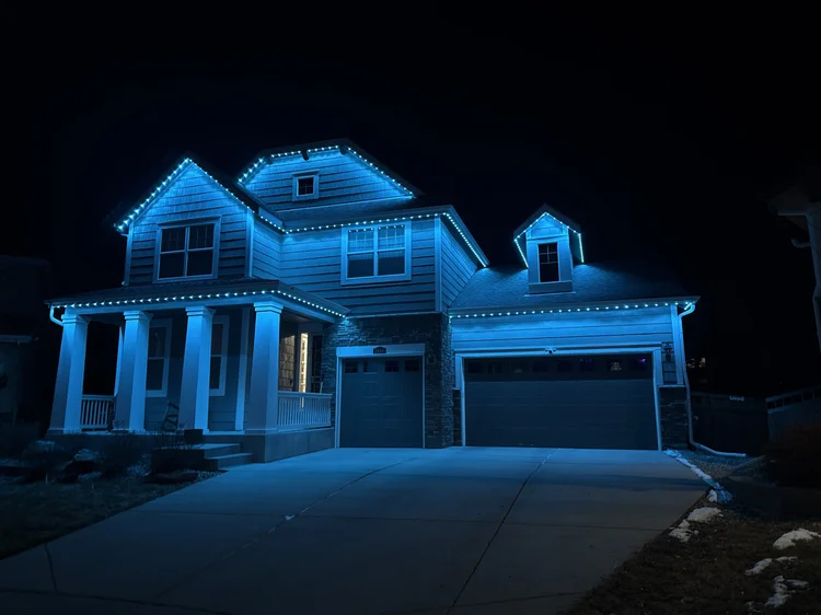 Permanent roofline lighting installed by Shine Lighting