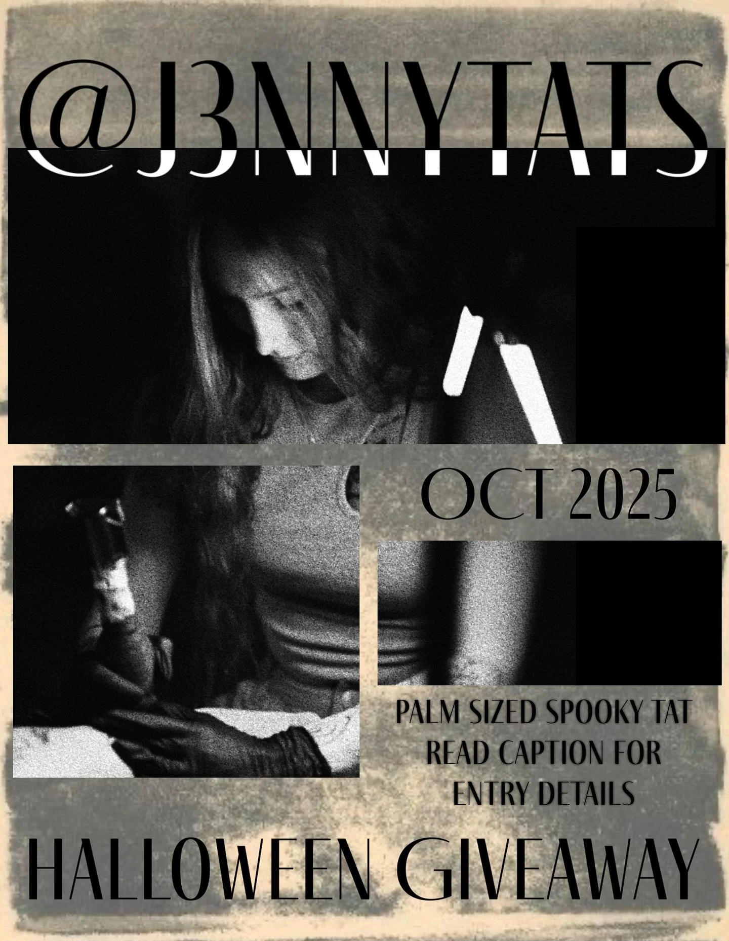 2025 HALLOWEEN GIVEAWAY 🕯️
⤷ Entry details:
* Like and tag 3 friends in comments; more tags = more entries 
* Follow @j3nnytats and @wildrootstattooandartgallery 
* Repost this to your story 
⤷ Winner will receive palmed sized tattoo. Winner will an