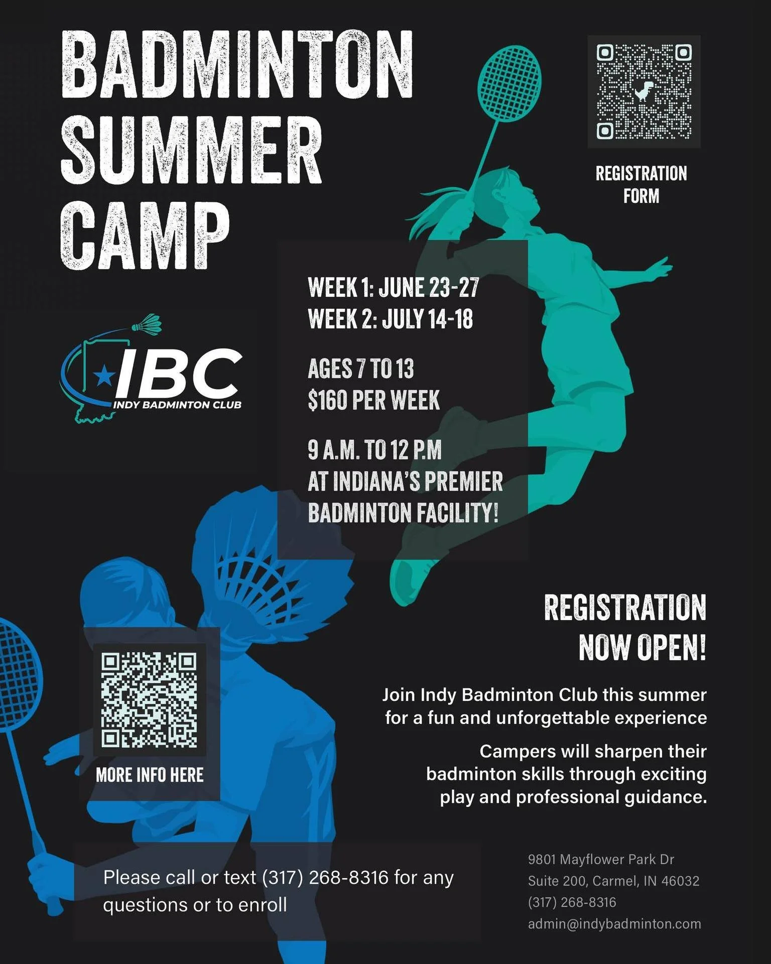 Indy Badminton Club is excited to announce our very first Junior Summer Badminton Camp &mdash; and we&rsquo;d love your support in spreading the word and getting young players on the court!

📍 Camp Location: IBC (9801 Mayflower Park Dr SUITE 200, Ca