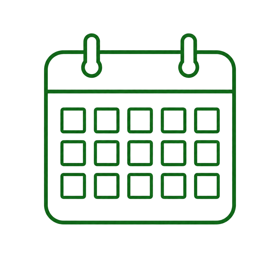Calendar icon representing move-in and move-out cleaning services.