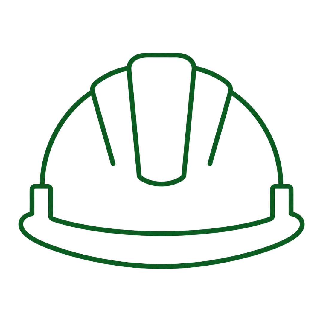 Hard hat icon representing post-construction cleaning services.