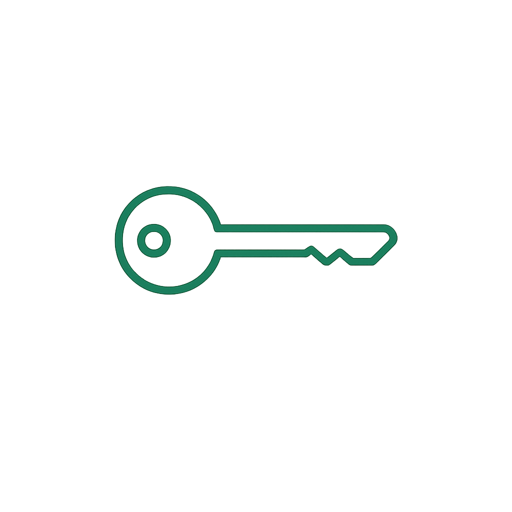 Key icon representing vacation rental cleaning services.