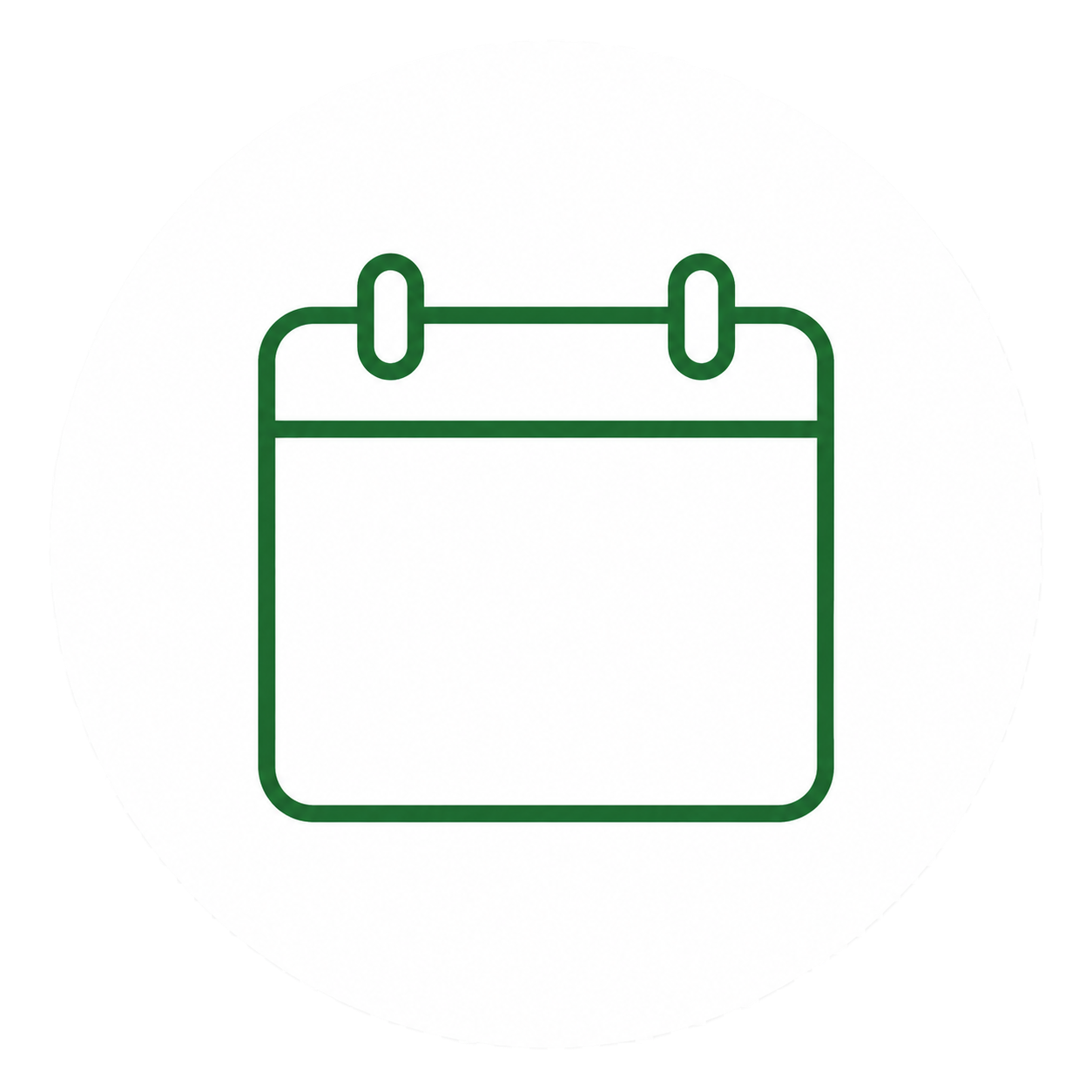 Calendar icon representing flexible cleaning schedules.