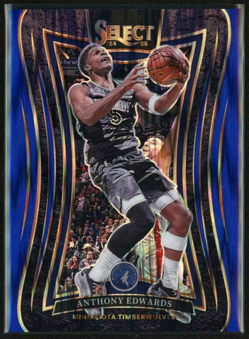 2024-25 Panini Select Mezzanine #365 Anthony Edwards Blue Flash Prizm 37/99