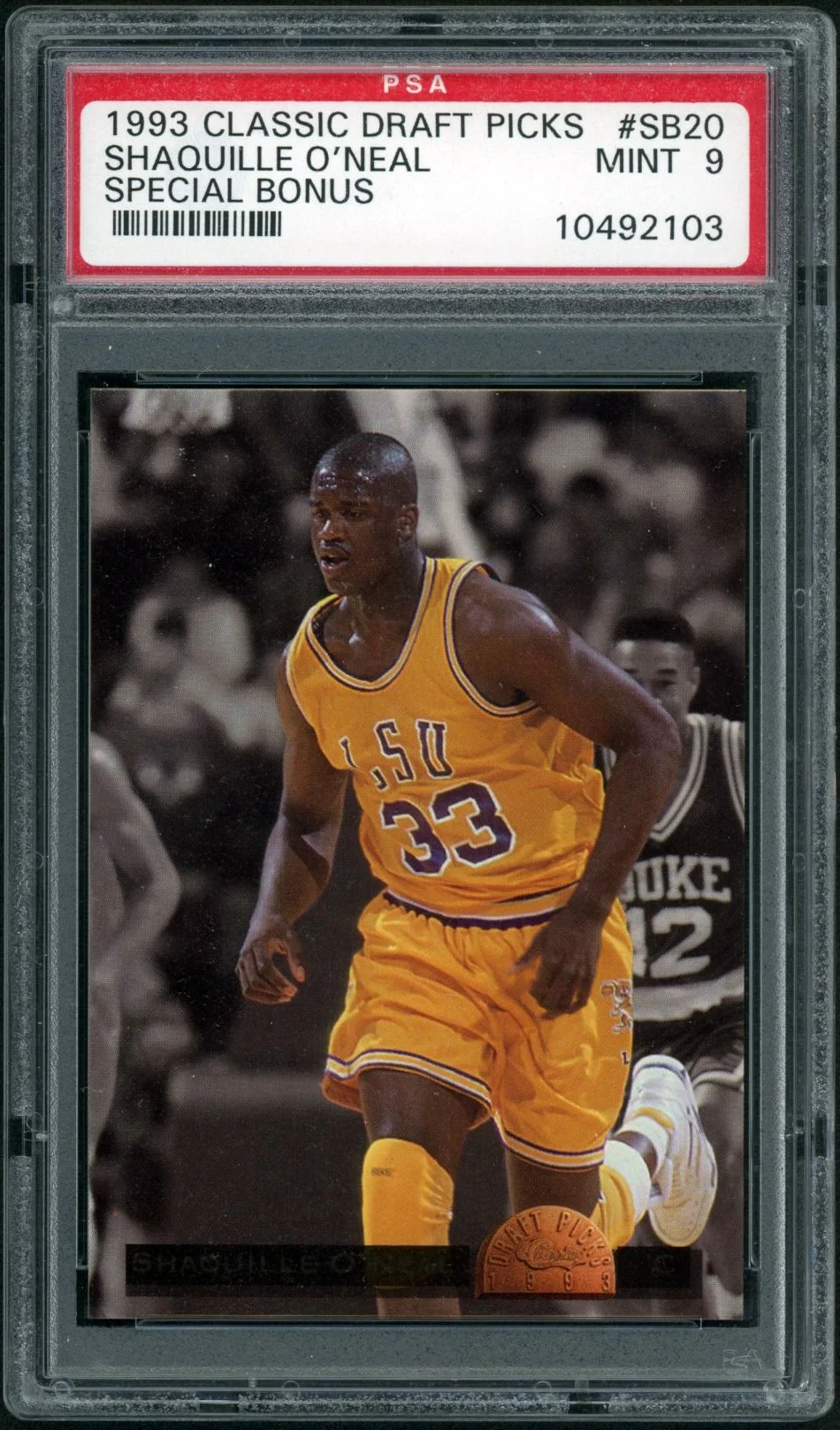 1993 Classic Draft Picks SB20 Shaquille O'Neal Special Bonus PSA 9