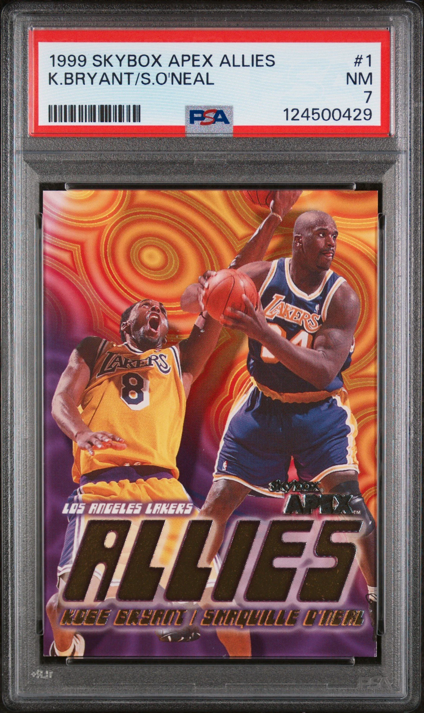 1999 Skybox Apex Allies #1 Kobe Bryant & Shaquille O'Neal PSA 7
