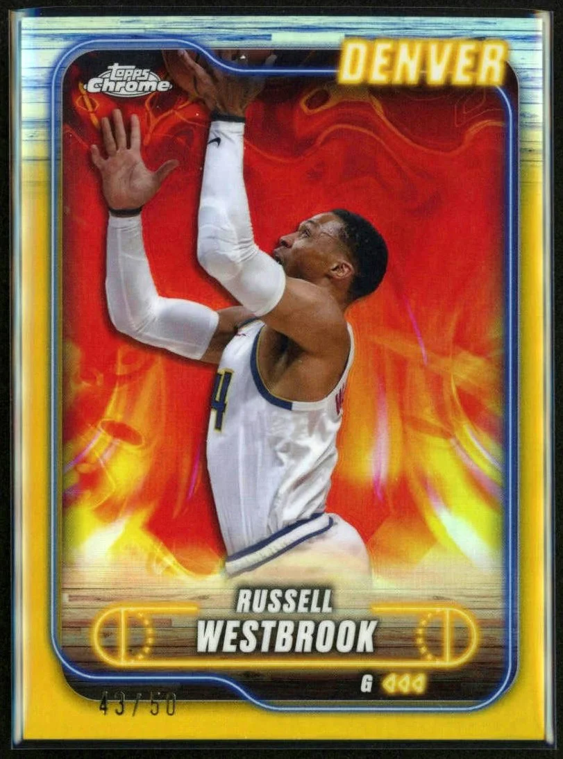 2024-25 Topps Chrome #125 Russell Westbrook Gold Refractor 43/50