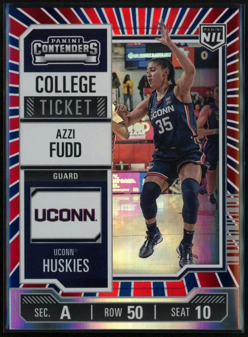 2024 Panini UCONN NIL College Ticket #29 Azzi Fudd Red White Blue Foil
