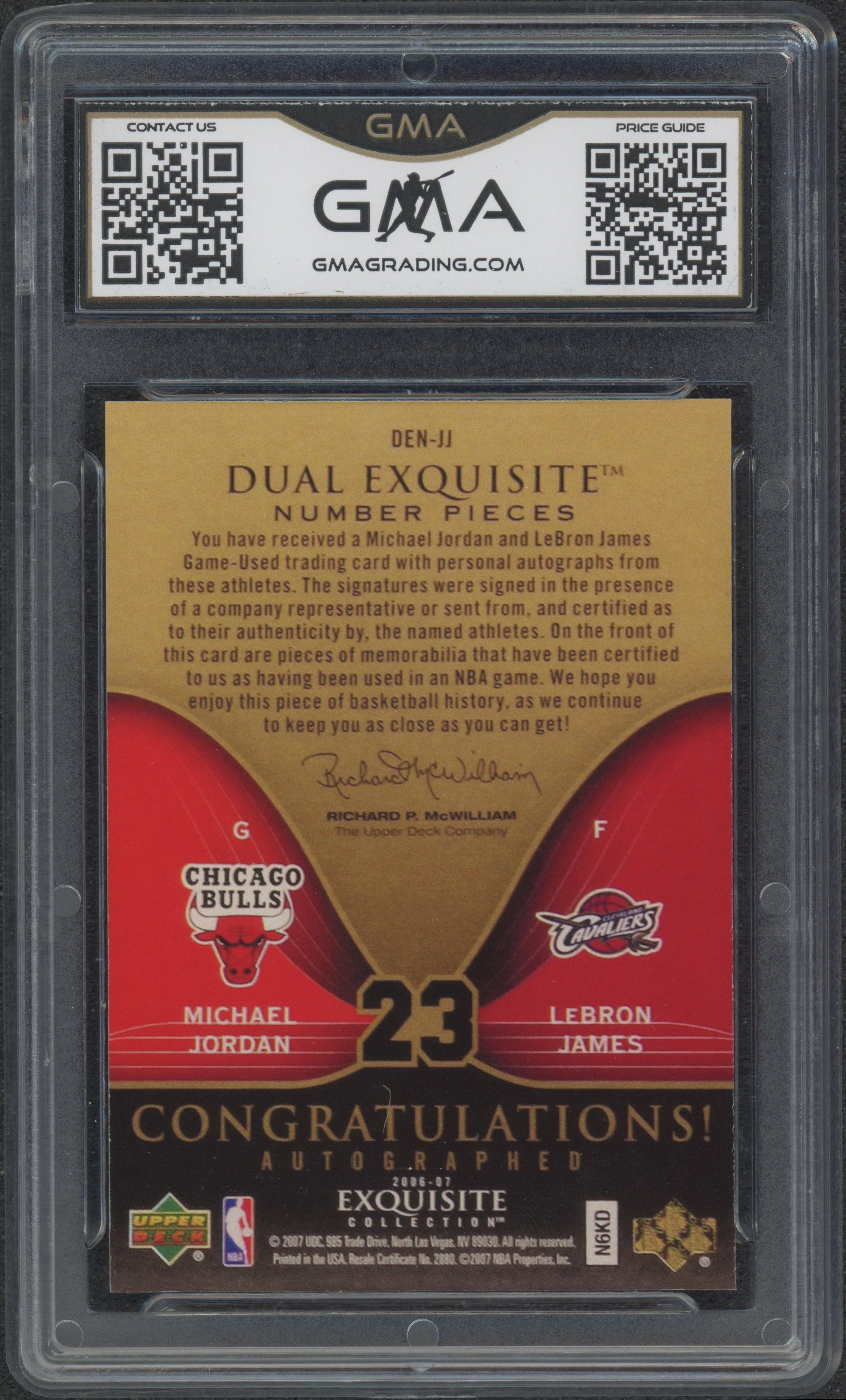 2006 Exquisite Collection Jordan:James #JJ Facsimile Reprint GMA 10_2.jpeg