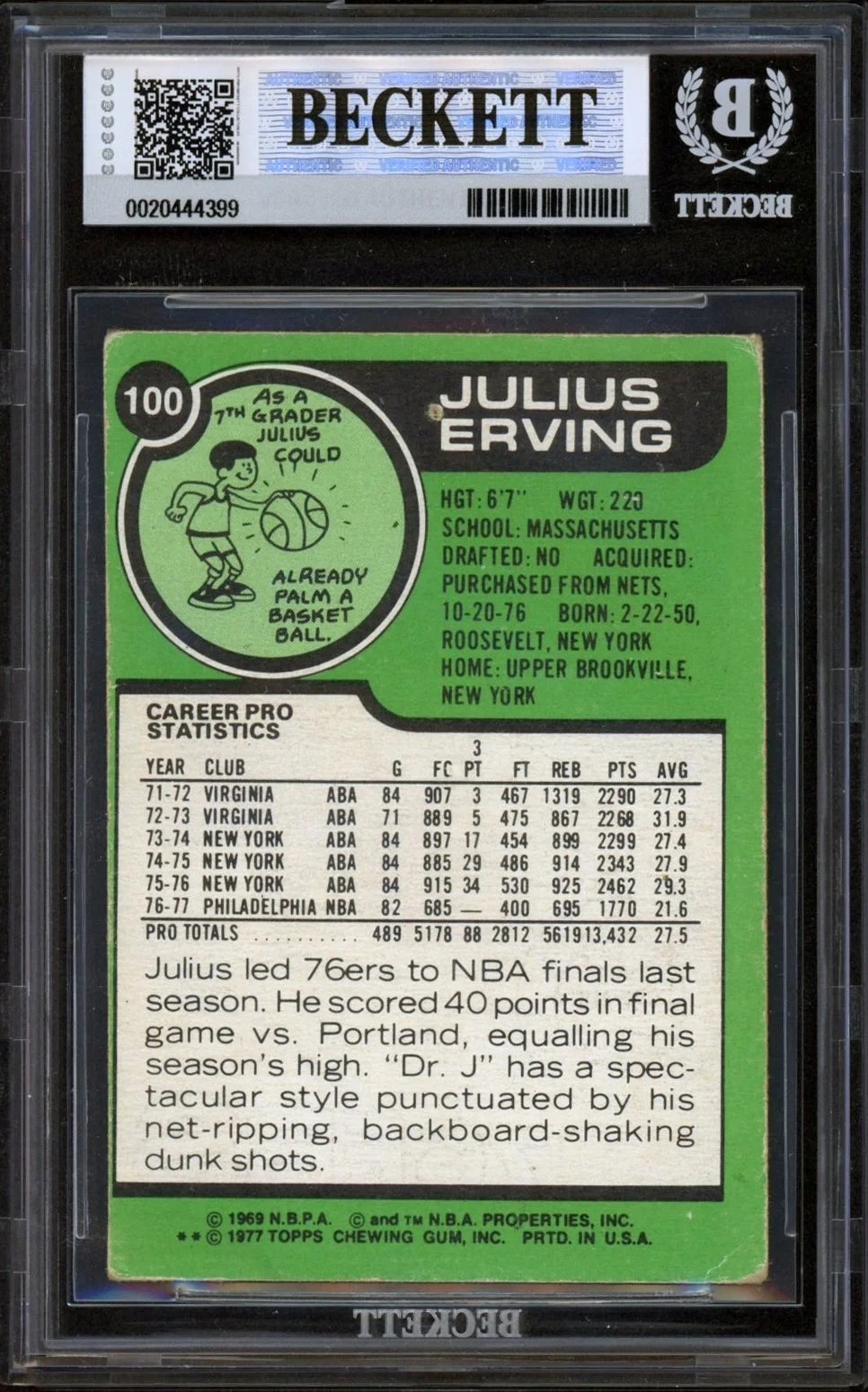 1977-78 Topps #100 Julius Erving BGS 2_2.jpg