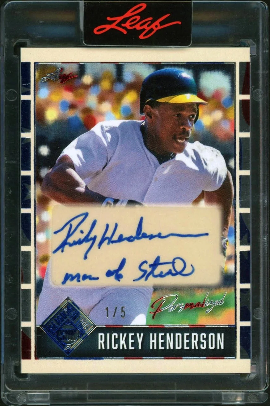 2025 Leaf Personalized Seasons in the Sun #P-RH1 Rickey Henderson 1/5