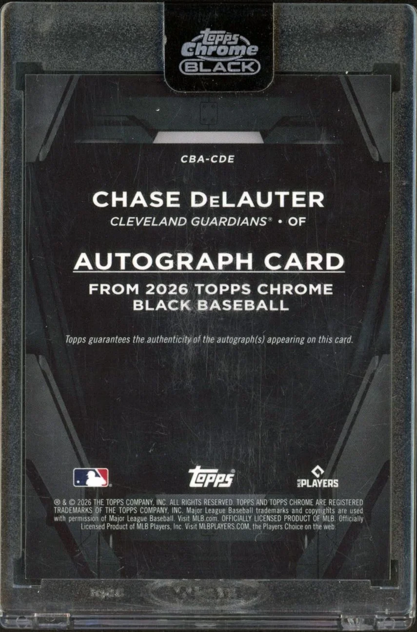 2026 Topps Chrome Black #CBA-CDE Chase DeLauter RC 132:150_2.jpg